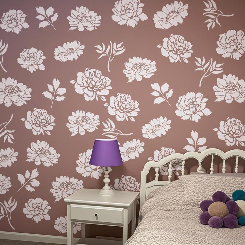 MYJMN Large Flower Fence Stencils for Painting Outdoors Garden Extra Fence Peony Lace Floral Stencil Templates on Wood Furniture Wall Mural (fence10) - Image 4